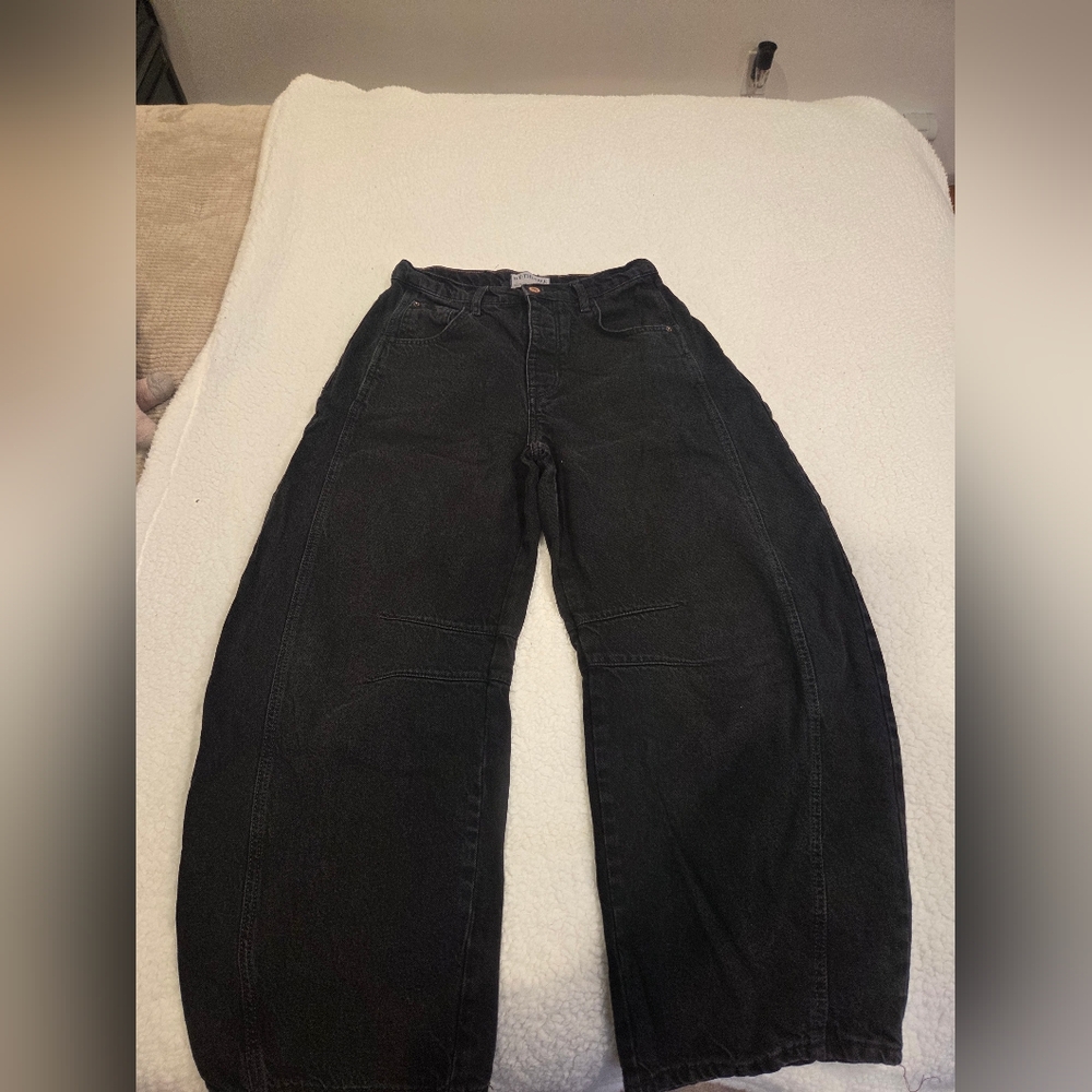 We The Free High-Rise Wide-Leg Jeans in Black